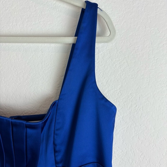 Calvin Klein Satin-Look Cobalt Party Dress - Picture 3 of 6